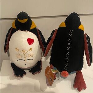 Plush Penguin Stuffed Toy - Black & White with Red Heart